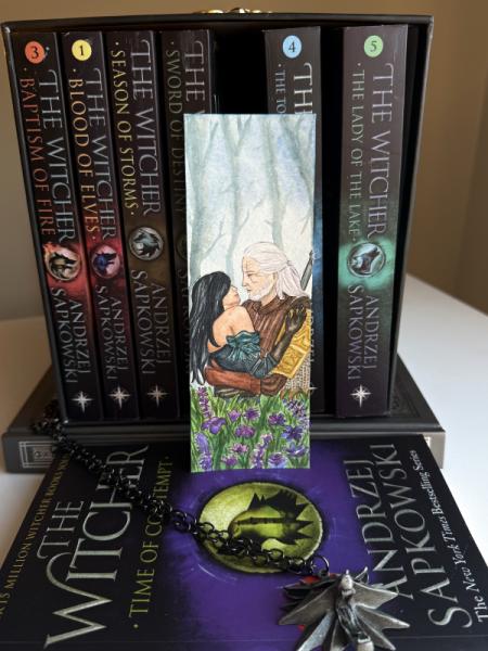 Yennefer & Geralt Garden Watercolor Bookmark