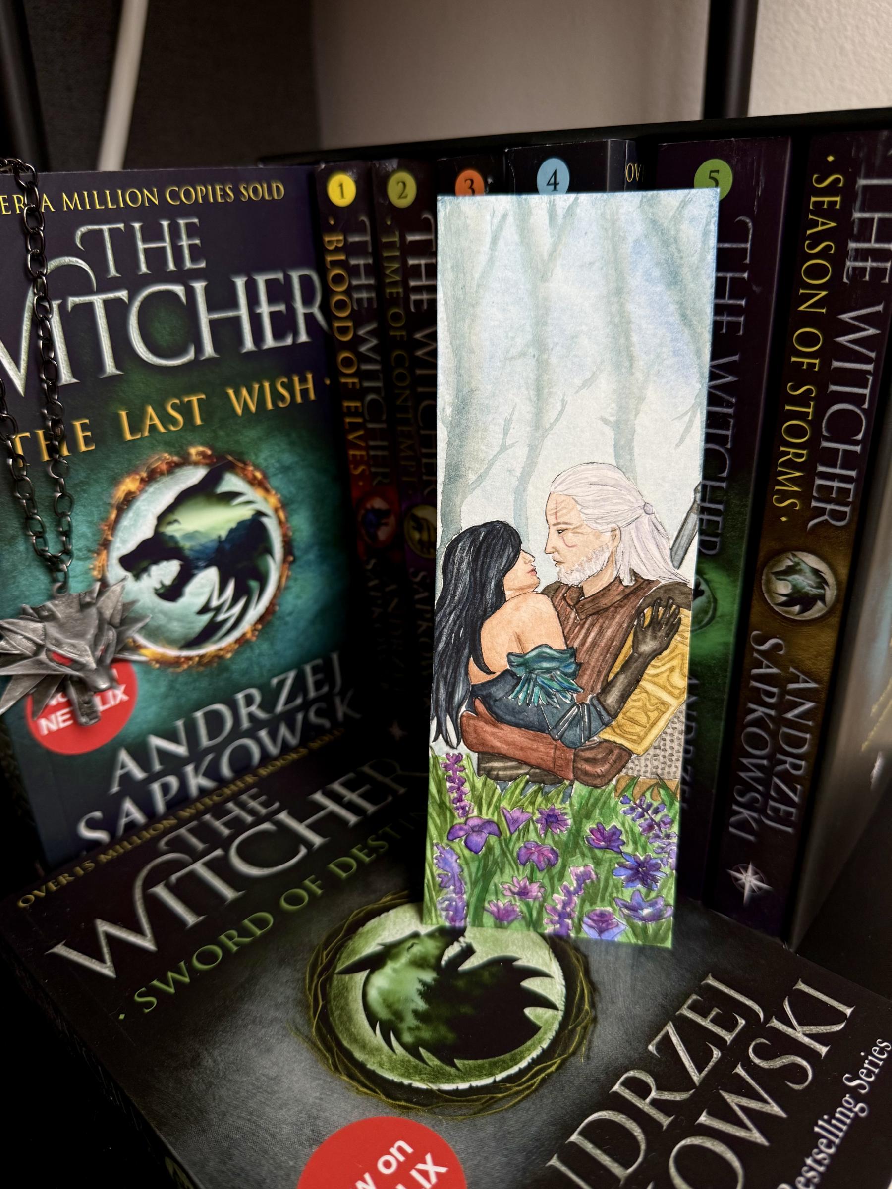 Yennefer & Geralt Garden Watercolor Bookmark