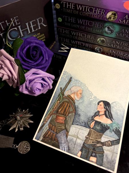 Yennefer & Geralt Watercolor Painting