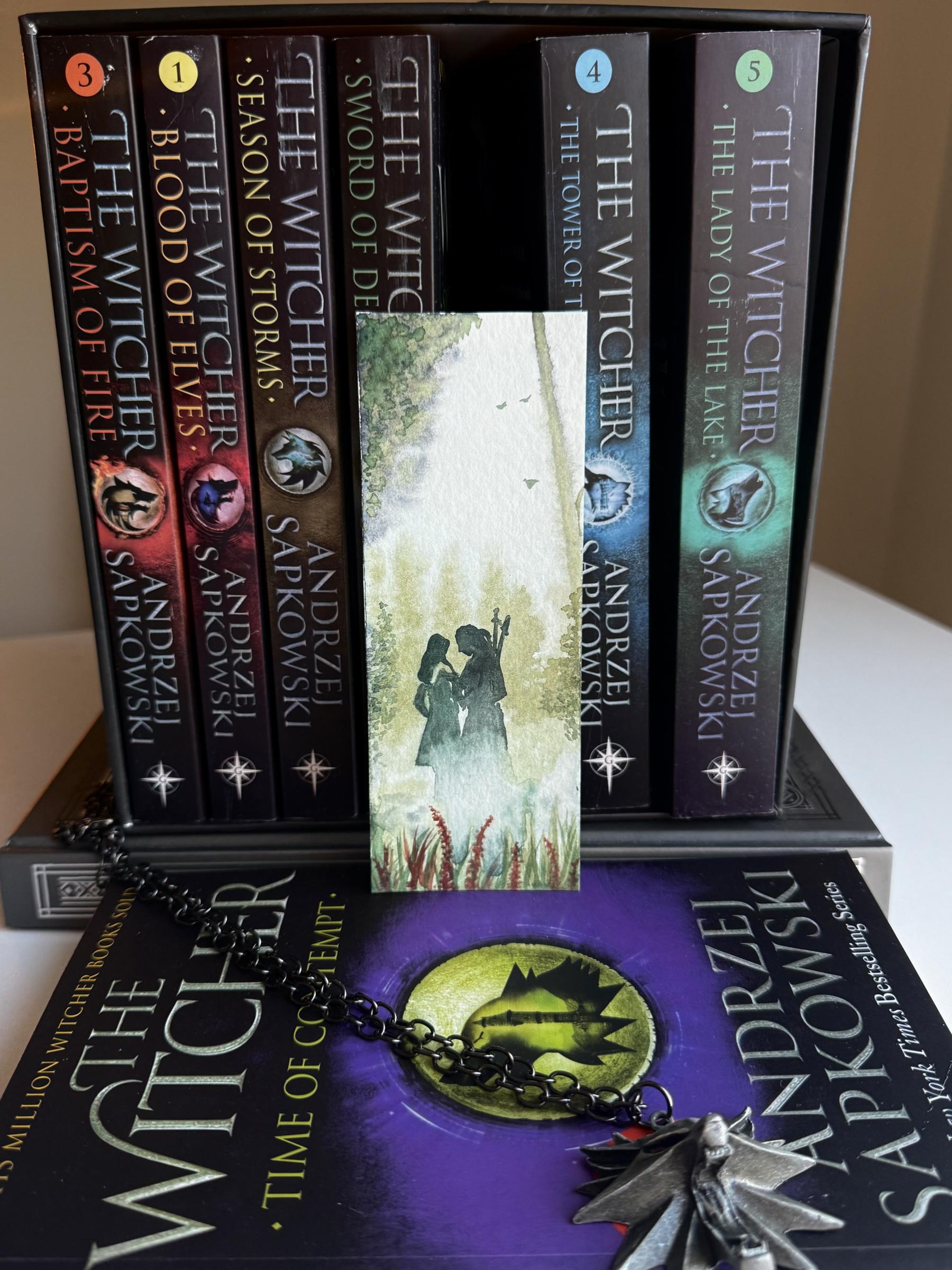 Yennefer & Geralt Silhouette Watercolor Bookmark